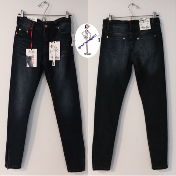 Blue Epic Denim Crop Ankle Zipper Skinny - Picture 2 of 9